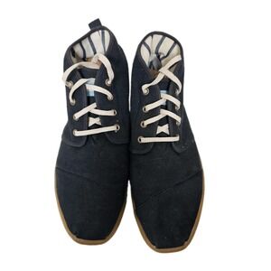TOMS Heritage High Top Sneaker Shoes Mens 11.5 Black Lace Up‎ Casual Boat